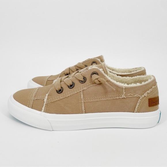 Blowfish Maxine Lace Canvas Sneakers Women 7.5 Tan - Picture 1 of 11